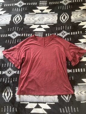 Women's V-Neck Short Sleeve Top in Dusty Rose